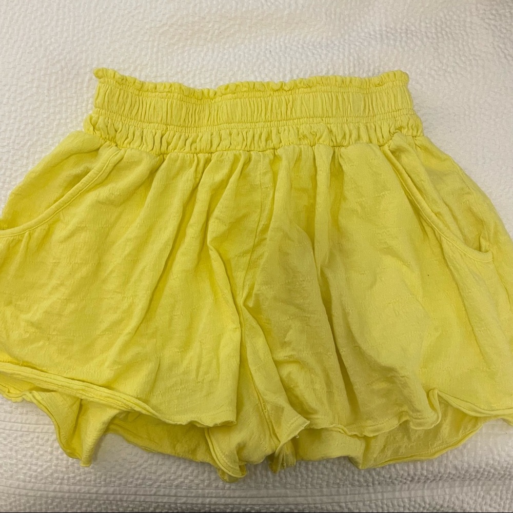 Anthropologie Daily Practice Neon Yellow Flowy Shorts
